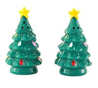 The Lakeside Collection Christmas Tree Salt and Pepper Shaker Set - Holiday Table Accents