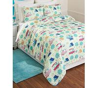 The Lakeside Collection Retro Glamping Lifestyle Full/Queen Bed Quilt Set with 2 Pillow Shams