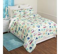 The Lakeside Collection Retro Glamping Lifestyle Twin Bed Quilt Set with 1 Pillow Sham
