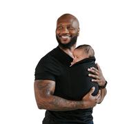 The Lalabu Dad Shirt | Hands-Free Baby Carrier for Dad with Kangaroo Pouch | Engineered for Bonding, Safety, & Comfort for Newborns Up to 15 Lbs. | CPSC Approved, Short Sleeve - Black, Medium