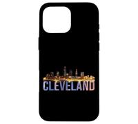 The Land Night Downtown Cleveland Skyline Art Ohio Downtown Case for iPhone 16 Pro Max