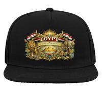 The Land of Ancient Pharaohs 5 Panel Snapback Flat Visor Baseball Hat Black