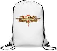 The Land of Rising Sun Design Gym Sack Casual Drawstring Bag White