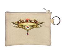 The Land of The Morning Calm Key Chain Coin Purse Beige
