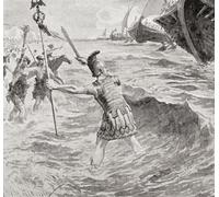 The landing of the Romans in Briton 55B.C. From History of England 55B.C. to the present time published 1907. Poster Print by Hilary Jane Morgan (14 x 13)