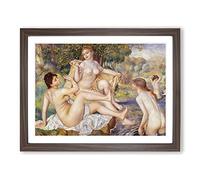 The Large Bathers By Pierre Auguste Renoir Framed Wall Art Print A4 Walnut | Ready to Hang, Premium Gi Paper, Fade-Resistant Inks, Securely Packaged, UK Made