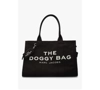 The Large Black Cotton Doggy Tote Bag - Black Fabric / One Size