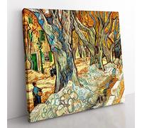 The Large Plane Trees by Vincent van gogh Classic Painting Canvas Wall Art Print Ready to Hang, Framed Picture for Living Room Bedroom Home Office Décor, 35x35 cm (14x14 Inch)