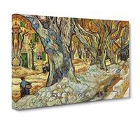The Large Plane Trees By Vincent Van Gogh Classic Painting Canvas Wall Art Print Ready to Hang, Framed Picture for Living Room Bedroom Home Office Décor, 24x16 Inch (60x40 cm)