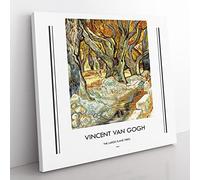 The Large Plane Trees By Vincent Van Gogh Exhibition Museum Classic Painting Canvas Wall Art Print Ready to Hang, Framed Picture for Living Room Bedroom Home Office Décor, 35x35 cm (14x14 Inch)
