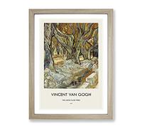 The Large Plane Trees By Vincent Van Gogh Exhibition Museum Painting Framed Wall Art Print, Ready to Hang Picture for Living Room Bedroom Home Office Décor, Oak A3 (34 x 46 cm)