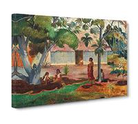 The Large Tree By Paul Gauguin Canvas Print | Gallery Wrapped 30mm Frame Wall Art | 30x20 inches | Ready to Hang | Impressionist Landscape Picture | Living Room Bedroom Lounge Office