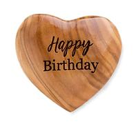 The Laser Engraving Company Small Olive Wood Heart - Birthday, Thank-you, Bestie, Courage, Mummy, Daddy, Chemo, 18th, 21st, 30th, 40th, 50th, 60th (Happy Birthday Hug Token)