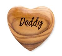 The Laser Engraving Company Small Olive Wood Heart - Birthday, Thank-you, Bestie, Courage, Mummy, Daddy, Chemo, 18th, 21st, 30th, 40th, 50th, 60th (Daddy Hug Token)