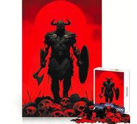 The Last Berserker - Viking Warrior on Skull Pile Teenagers 1000 Piece Jigsaw Puzzle Think Smart Toy Bonding Time Smooth Cut Santa Wish List (38x26cm)
