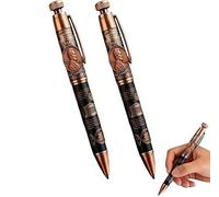 THE LAST CENT 2025 Commemorative Pen Vintage Lincoln Relief One Cent Coin Tribute Pen,Matte Black Finish with Aged Copper Accent,CollectibleWriting Instrument for Coin & History Enthusiasts (2pcs)