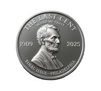 The Last Cent Commemorative Coin - Final Cent Tribute Coin, U.S. Lincoln Final Penny Commemorative Coin, "Last Year of The Penny" Collectible Token for History Buffs & Coin Enthusiasts (1pc)
