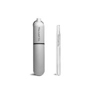 The Last Co. Reusable + Portable Telescopic Stainless Steel Straw with Keychain Case (Arctic Silver)