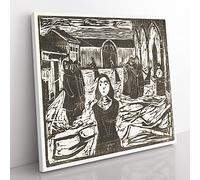 The Last Hour by Edvard Munch Classic Painting Canvas Wall Art Print Ready to Hang, Framed Picture for Living Room Bedroom Home Office Décor, 35x35 cm (14x14 Inch)