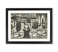 The Last Hour By Edvard Munch Classic Painting Framed Print | A2 Black Framed Wall Art | Ready to Hang | Classic Historical Picture | Living Room Bedroom Lounge Office