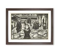 The Last Hour By Edvard Munch Classic Painting Framed Wall Art Print, Ready to Hang Picture for Living Room Bedroom Home Office Décor, Walnut A3 (46 x 34 cm)