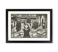 The Last Hour by Edvard Munch Framed Print | A2 Black Framed Wall Art | Ready to Hang | Modern Nature Picture | Living Room Bedroom Lounge Office