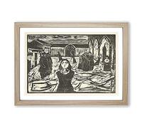 The Last Hour by Edvard Munch Framed Print | A2 Oak Framed Wall Art | Ready to Hang | Modern Nature Picture | Living Room Bedroom Lounge Office