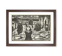 The Last Hour by Edvard Munch Framed Print | A2 Walnut Framed Wall Art | Ready to Hang | Modern Nature Picture | Living Room Bedroom Lounge Office