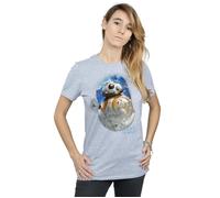 The Last Jedi BB-8 Brushed Cotton Boyfriend T-Shirt Star Wars Grey XXXL