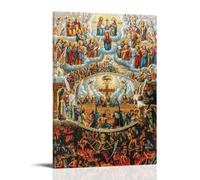 The Last Judgement Greek Orthodox Jesus Christ Our Lord Poster Canvas Wall Decor Art Painting Prints on Modern Artwork for Living Room,Bathroom,Bedroom,Home 20x30inch(50x75cm)