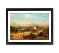 The Last Of The Buffalo By Albert Bierstadt Classic Painting Framed Print | A3 Black Framed Wall Art | Ready to Hang | Classic Animal Picture | Living Room Bedroom Lounge Office