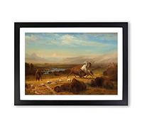The Last of The Buffalo by Albert Bierstadt Framed Print | A2 Black Framed Wall Art | Ready to Hang | Modern Animal Picture | Living Room Bedroom Lounge Office