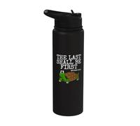 The Last Shall Be First, Tortoise Church Pastor Funny Stainless Steel Insulated Water Bottle
