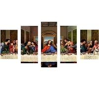 The Last Supper 5D DIY Diamond Painting Kits for Adults, Large Size 5 Picture Combination Kits Full Drill Embroidery Paintings Rhinestone Pasted Arts Crafts for Home Wall Decor Gift, 31 x 16 inch
