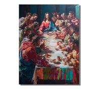 The Last Supper Abstract Large Diamond Art Painting 24x32 inch, DIY Square Diamond Full Drill Crystal Art Craft Cross Stitch Mosaic Kit for Christmas Home Wall Room Decor, Gifts for Women SYLF783