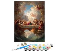 The Last Supper Abstract Paint by Numbers for Adults With Frame, Paint by Numbers, Easy Diy Oil Painting Kits on Canvas with Brushes, Hobbies for Women for Home Wall Decor Gifts 32 x 44 inch BJHDK103