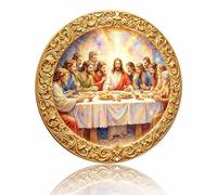 The Last Supper Artistic Reinterpretation Metal Sign - Elegant Baroque Vintage Aluminum Wall Decor for Church Prayer Room Christian Home Office, 8x8 Inches (26098)