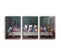 The Last Supper Canvas Set of 3, Jesus And Apostles Religious Wall Art, Christian Home Decor Unframe-style-3 16x24inch(40x60cm)