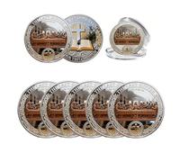 The Last Supper Christian Commemorative Coin, Double-Sided 2D Flat Design, Jesus Christ & Holy Communion, Inspirational Religious Souvenir for Men Women, Church, Prayer, Baptism (5Pcs)