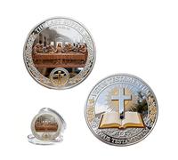 The Last Supper Christian Commemorative Coin, Double-Sided 2D Flat Design, Jesus Christ & Holy Communion, Inspirational Religious Souvenir for Men Women, Church, Prayer, Baptism (1Pcs)