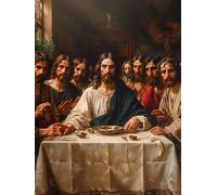 The Last Supper Diamond Art Kits Adults, 5D Diamond Painting Man, DIY Full Drill Cross Stitch Embroidery Crystal Art Mosaic Kits, Crafts for Adults, Paintings for Room Decor Gifts 32x44 inch N-2302