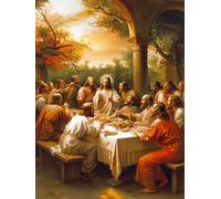 The Last Supper Diamond Art Kits Adults, 5D Diamond Painting Sunset, DIY Full Drill Cross Stitch Embroidery Crystal Art Kits, Crafts for Adults, Paintings for Room Decor Gifts 20x26 inch L-5646