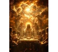 The Last Supper Diamond Art Kits Adults, 5D Diamond Painting Sunset, DIY Full Drill Cross Stitch Embroidery Crystal Art Kits, Crafts for Adults, Paintings for Home Wall Decor Gifts 12x16in V-5932