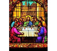 The Last Supper Diamond Art Kits Adults 80x100cm 5D DIY Wine Glass Diamond Painting Kit for Beginners with Tools, Round Full Drill Crystal Art Cross Stitch Canvas Paintings for Home Wall Decor G-614