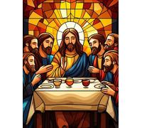 The Last Supper Diamond Art Kits Adults Beginners, 5D Diamond Painting The Last Supper DIY Round Drill Crystal Art Kits for Adults, Rhinestone Embroidery Gem Paintings, Home Room Decor 12x16 in V-9