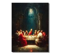 The Last Supper Diamond Art Kits Adults, Diamond Painting Abstract Crystal Art Kits for Kids Beginners DIY 5D Full Drill Crystal Embroidery Paintings Crafts Home Wall Decor Gifts 24x32 inch BJHF704