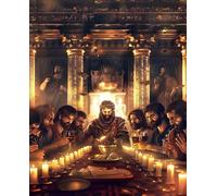 The Last Supper Diamond Art Kits Adults, Diamond Painting The Last Supper Crystal Art Kits for Adults Kids DIY 5D Round Full Drill Gem Art Paintings Crafts, Home Wall Decor 60x80cm/24x32 In z-864