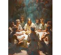 The Last Supper Diamond Art Kits Adults, Diamond Painting The Last Supper Crystal Art Kits for Adults Kids DIY 5D Round Full Drill Gem Art Paintings Crafts, Home Wall Decor 80x100cm/32x40 In z-703