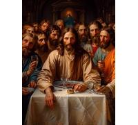 The Last Supper Diamond Art Kits Adults, Man 5D Diamond Painting Kit, DIY Crafts for Adults, Full Drill Gem Art Set Crystal Rhinestone Embroidery Canvas Painting for Home Wall Decor 12x16in U-6079