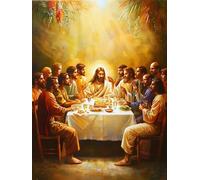 The Last Supper Diamond Art Kits Adults, Man Diamond Painting for Beginners, 5D DIY Full Drill Cross Stitch Embroidery Crystal Art Kits, Crafts for Adults Painting for Room Decor 40x54 inch 6-3342